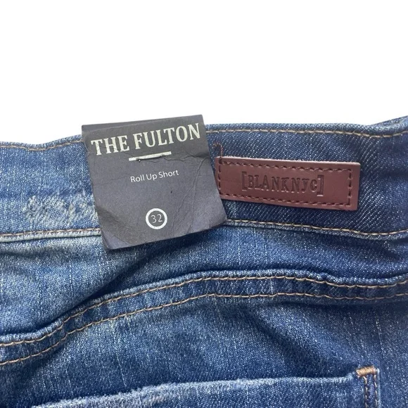 New Blank NYC The Fulton Roll Up Distressed Jean Shorts - Picture 3 of 9